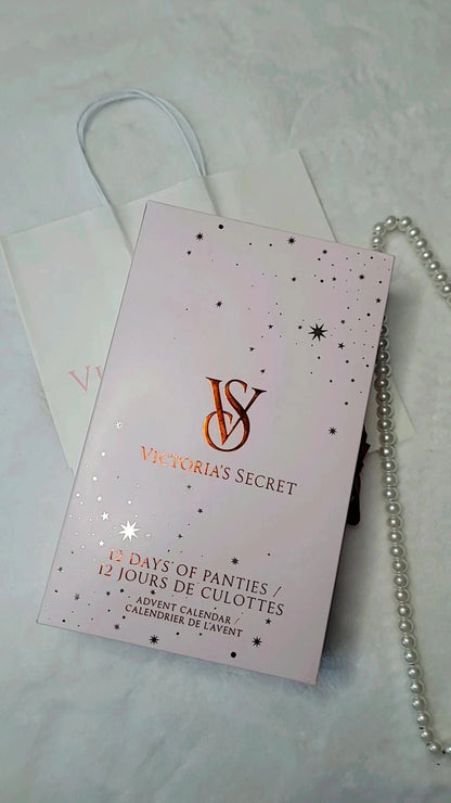 Calendário do Advento da Victoria's Secret com 12 calcinhas, edição limitada. Biquíni.