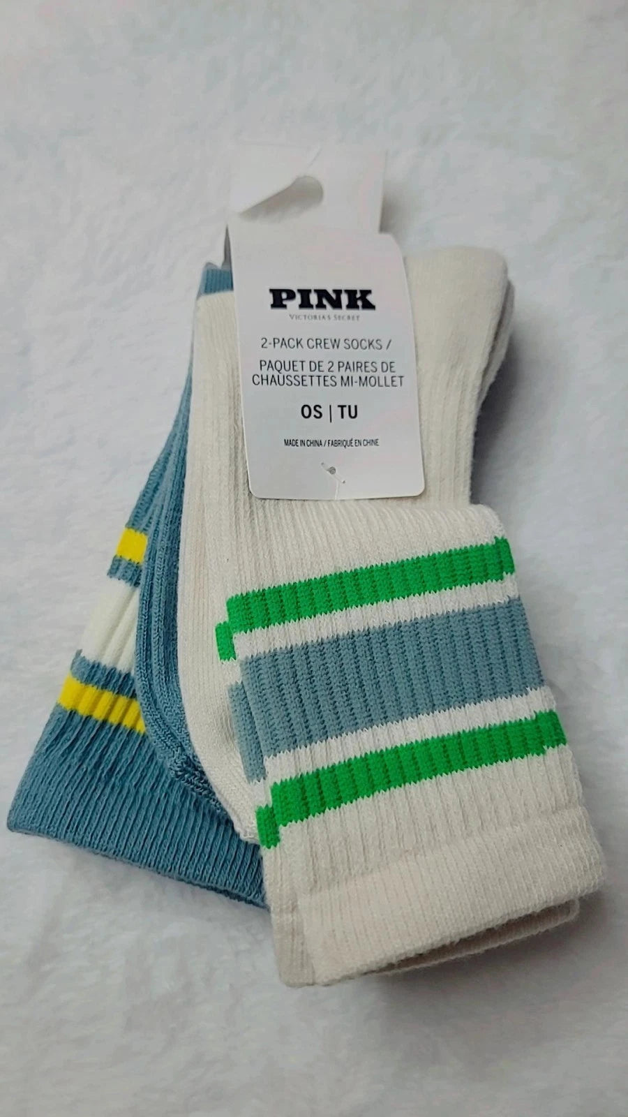 Victoria's Secret Pink Two Pairs Socks Classic, One Size